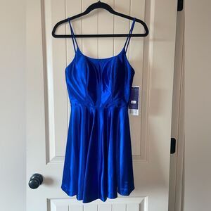 NEW Dillards Blue Cocktail Dress Dear Moon Homecomimg Party 3 Dance Fit & Flare